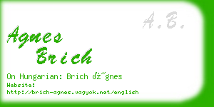 agnes brich business card